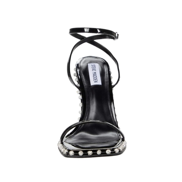 Steve Madden Women's Zelle Rhinestone Sandals, Black, Size 9M - Picture 7 of 7